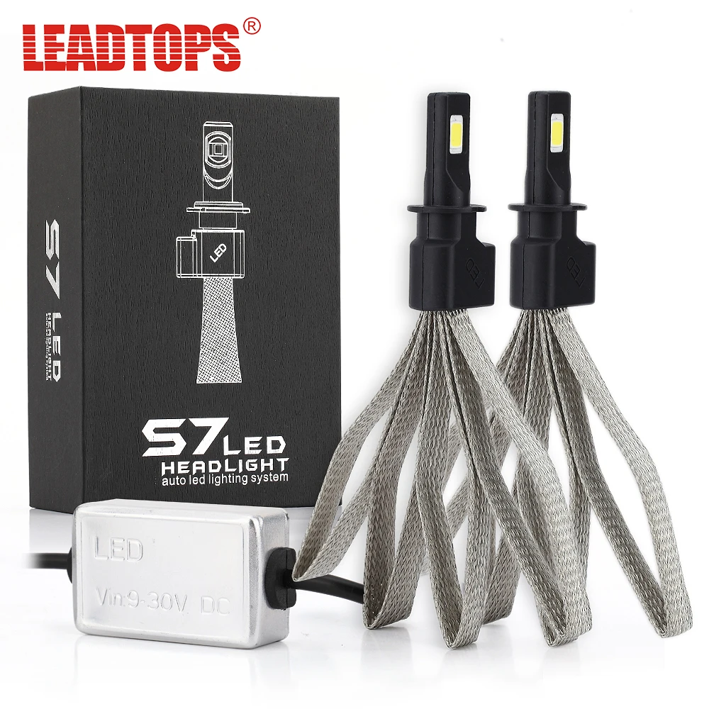 LEADTOPS 1Set External Lights Bulb For Cars 60W H4 H7 LED Car Headlight 9004 H11 H1 led Headlamp Foglight Auto Running lights CD