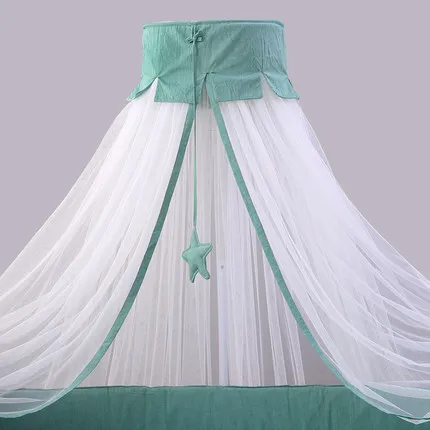 US $124.32 Luxury Baby Bed Mosquito Net Round Dome Crib Mosquito Netting With Hanging Toys Princess Style Embroidery Baby Bed Canopy 5color