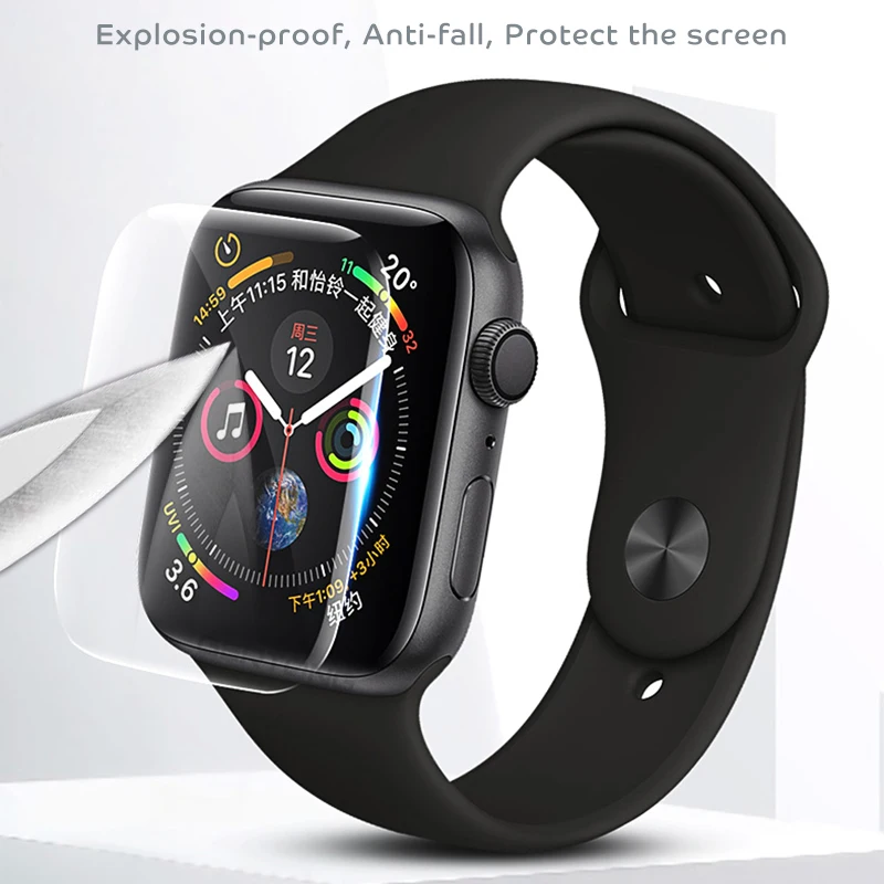 9D полное покрытие Гидрогелевая пленка стекло для Apple Watch 4 3 2 1 44 мм 40 42 38 Защитная