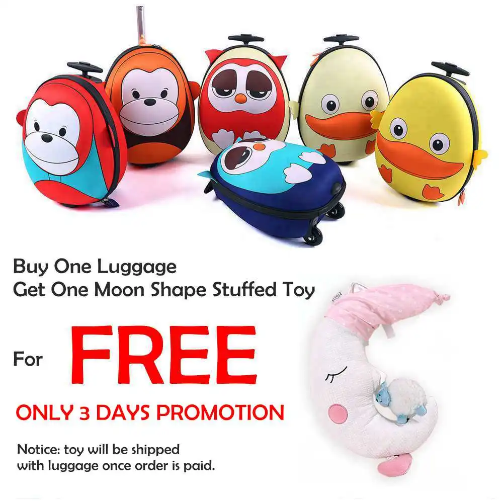 

i-baby 3D Animal Design Kids Luggage Rolling Toddler Travel Case Cartoon Boarding Carry on Suitcases, 6 Colors