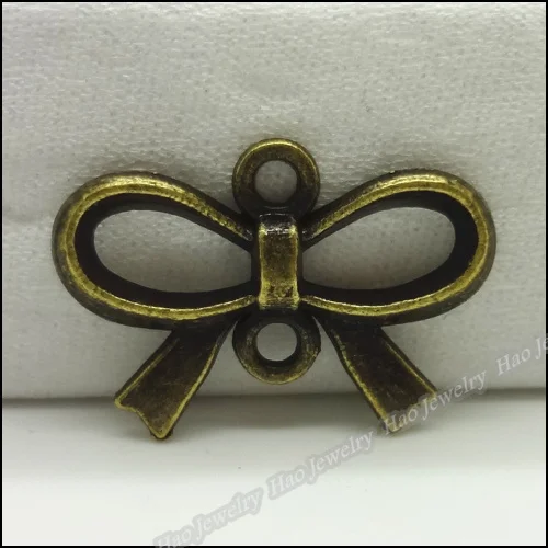 

80pcs Vintage Charms Bow Pendant Antique bronze Fit Bracelets Necklace DIY Metal Jewelry Making