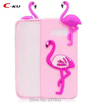 

C-ku 3D Cartoon Unicorn Soft TPU Case For Samsung Galaxy S9 S6 S7 EDGE S8 PLUS A8 2018 Ice Cream Flamingo Panda Cute Skin 50pcs
