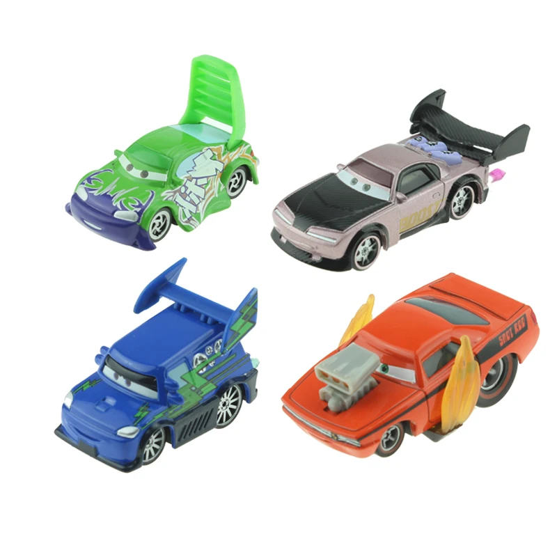 Disney Pixar Cars 4pcs/lot Snot Rod & DJ & Boost & Wingo 155 Diecast