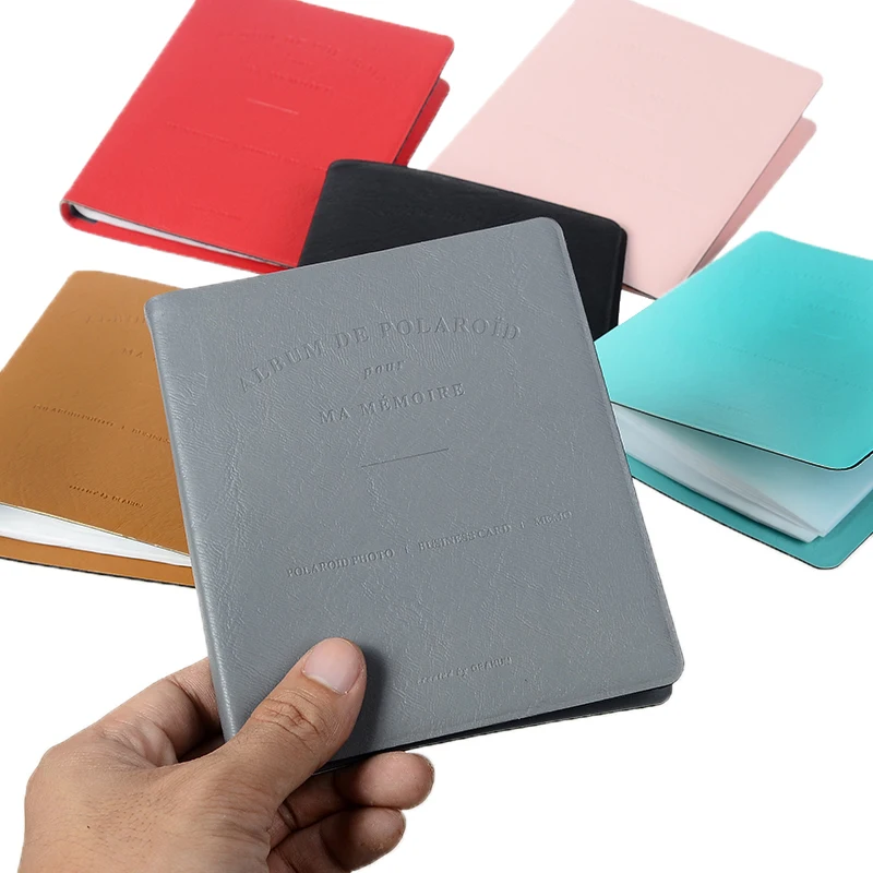 

64 Pockets PVC Leather Portable Photo Album Pure Color Album for Mini Instax & Name Card 7s 8 25 50s Album de Photos