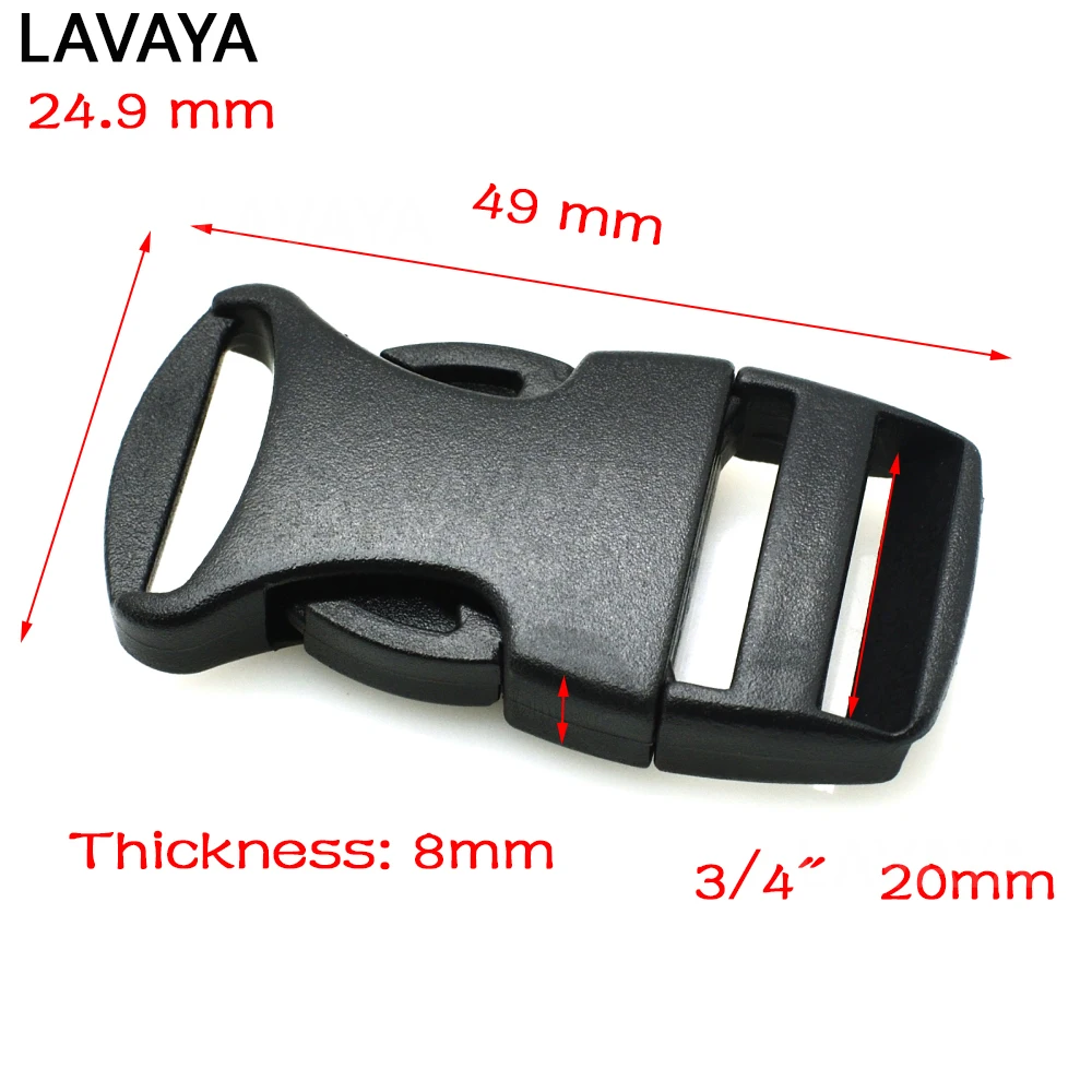 5pcs 3/4''(20mm) Plastic Contoured Side Release Buckles For Paracord