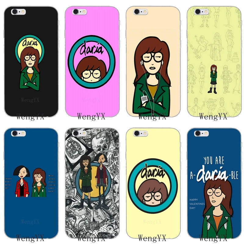 

cartoon girl Daria Morgendorffer Slim silicone Soft phone case For iPhone 4 4s 5 5s 5c SE 6 6s plus 7 7plus 8 8plus X