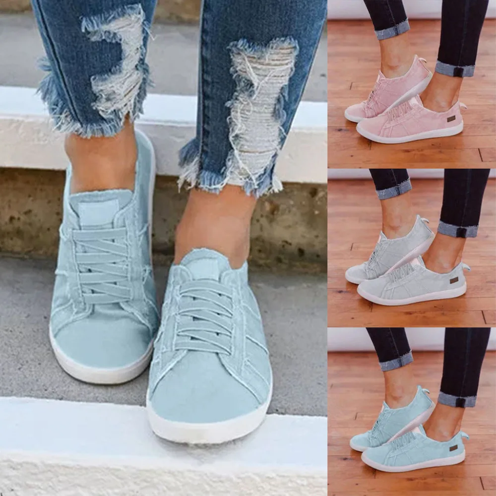 

New Designer Shoes Woman Casual Chunky Sneakers Ladies Fashion Women Sneakers Denim Casual Shoes Female Summer Canvas Shoes