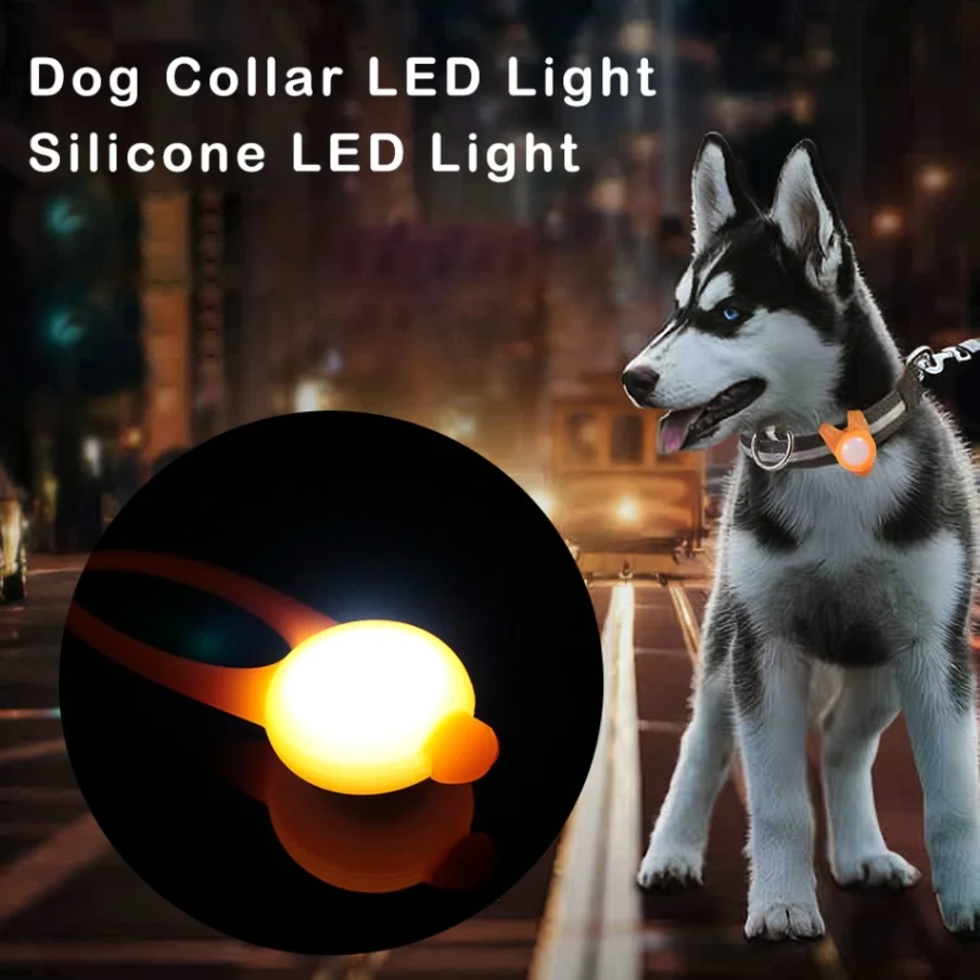 

High Quality Dog Collar LED Light 5PCS Silicone LED Light Dog Collar Waterproof Night Walking Light for Pet Dog