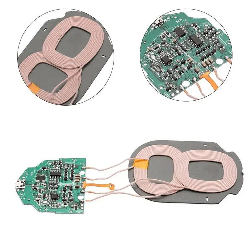 Высокое качество 10 Вт Qi быстрой зарядки Беспроводной Зарядное устройство блок печатных плат с 2-портный Dual проводной оплёткой Беспроводной зарядки Стандартный аксессуары