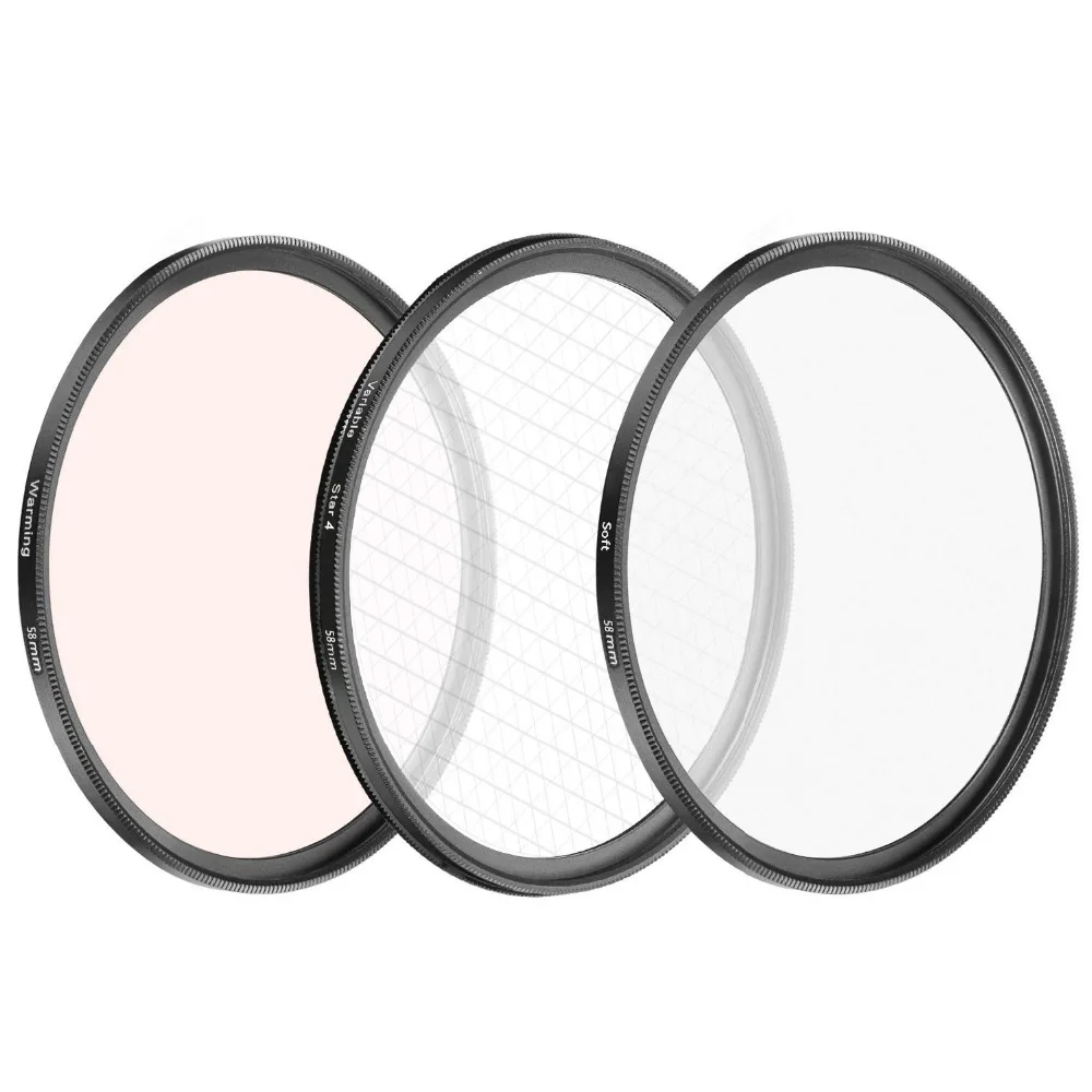 Neewer 3 Pieces 58MM Special Effect Lens Filter Set, Soft Focus