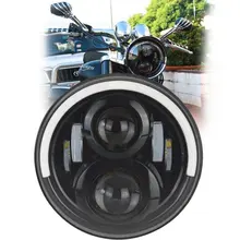 50 W 7-дюймовый круглый светодиодный лампа фары 883 с Hi/Lo луч половины Halo Кольцо фара «ангельские глазки» для Harley