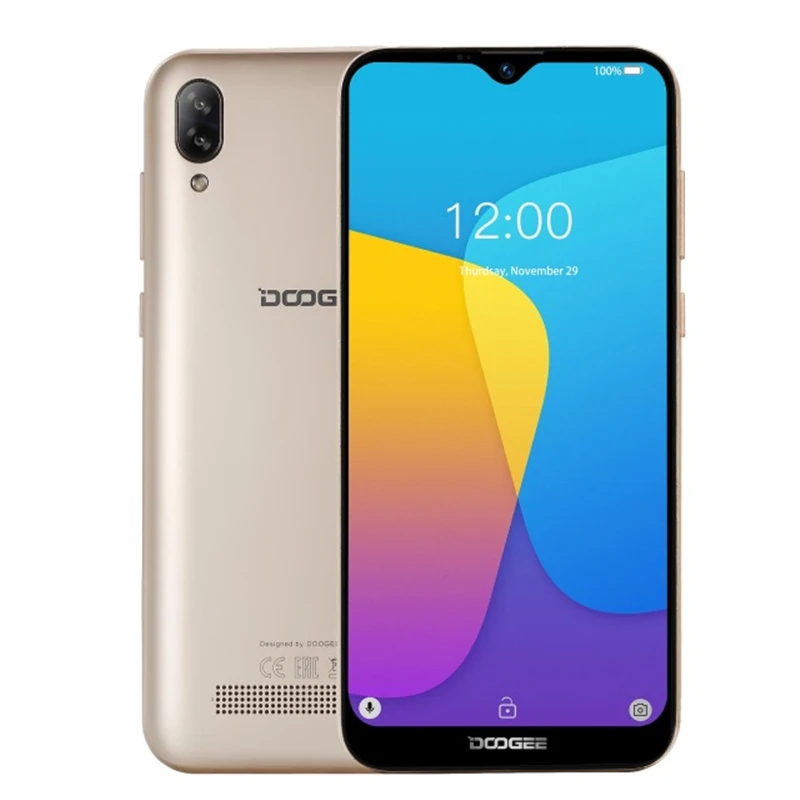 DOOGEE Y8c 6,1 дюймов 19:9 Дроп LTPS экран смартфон Android 8,1 MTK6580 1 ГБ 16 ГБ 3400 мАч 8MP камера 3g WCDMA мобильный телефон - Цвет: Gold