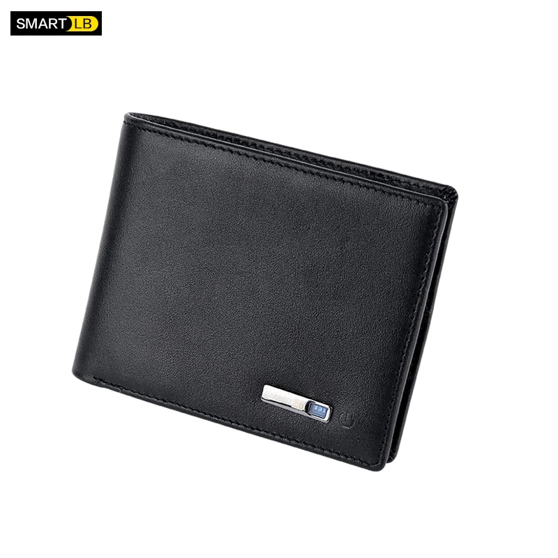 SMARTLB Мужской умный кошелек из натуральной кожи с защитой от потери, Bluetooth, gps локатор, роскошный брендовый мужской кошелек - Цвет: BlackPlain