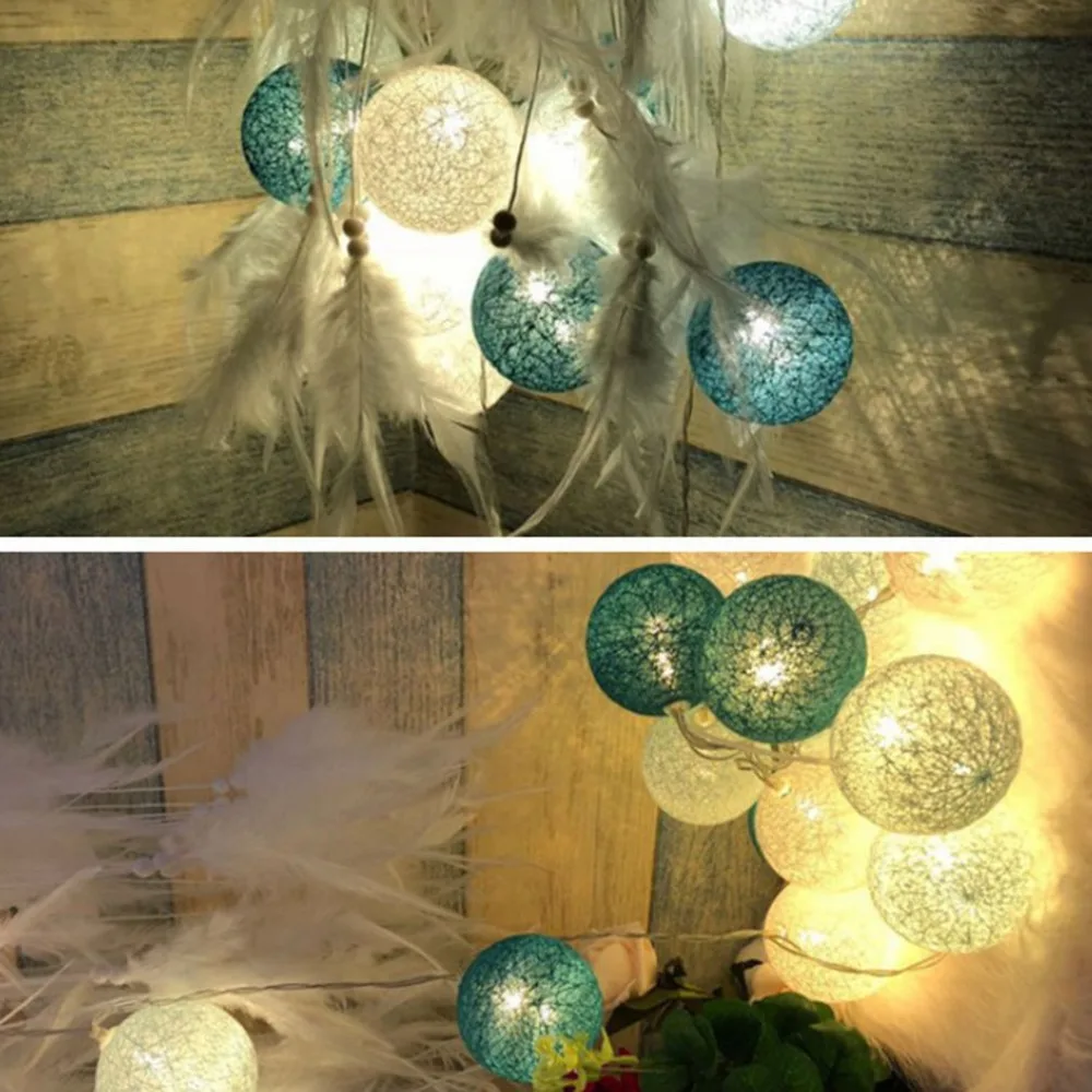 Светильник с хлопковым шаром, светильник с батарейным блоком, светодиодный светильник, Рождественский светильник, праздничное украшение, Рождественская елка, товары для дома