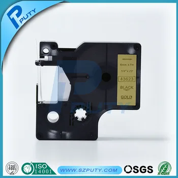 

Black on gold Label Cassette Compatible for DYMO D1 43623 Label Tape 6mm 7m ( 1/4 x 23")