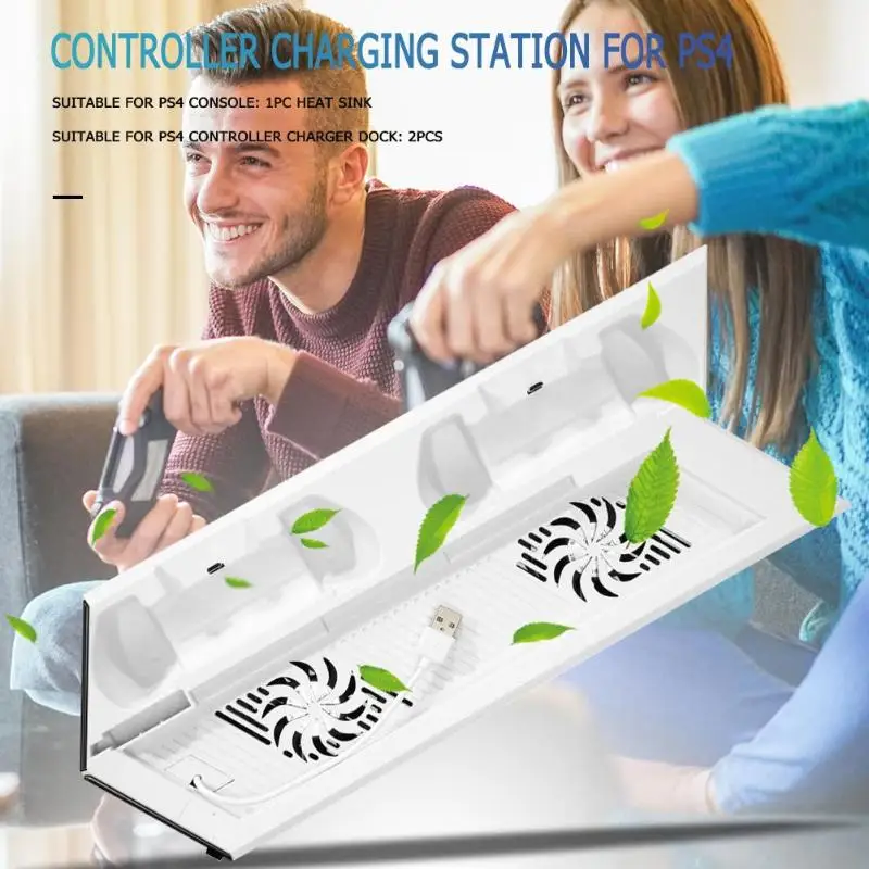 Vertical Stand Cooling Fan for PS4 Controllers Multi Dual Charging Station Charger Game Console Cooler for PS4 Game Accessories Vertical Stand Cooling Fan for PS4 Controllers Multi Dual Charging Station Charger Game Console Cooler for PS4 Game Accessories