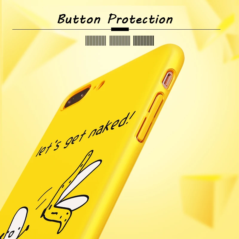 Hisomone Funny Cartoon Phone Case For iPhone 6 6S Plus Case Cute Patterned Back Cover For iPhone 8 7 Plus X Cases Yellow Capa