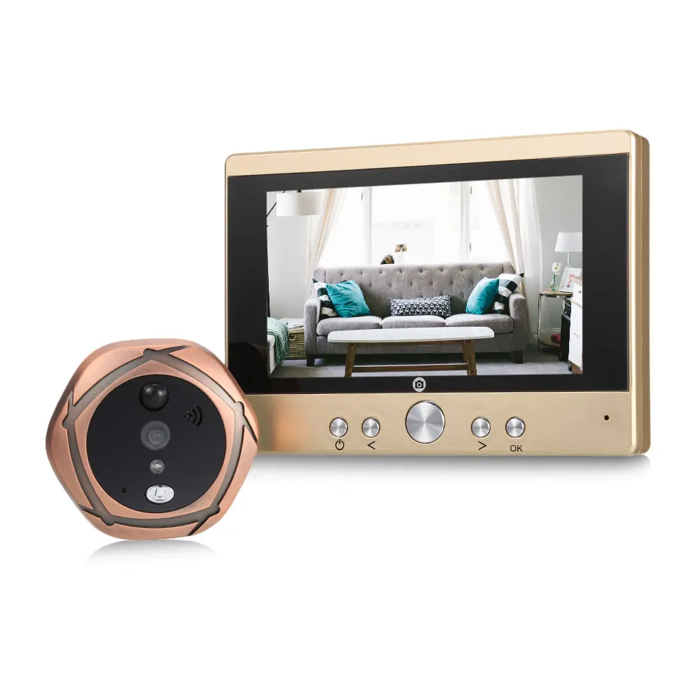

SY501 5 inch TFT LCD Screen Digital Peephole Viewer and Doorbell Security Camera Night Vision / Motion Detection for iOS Android