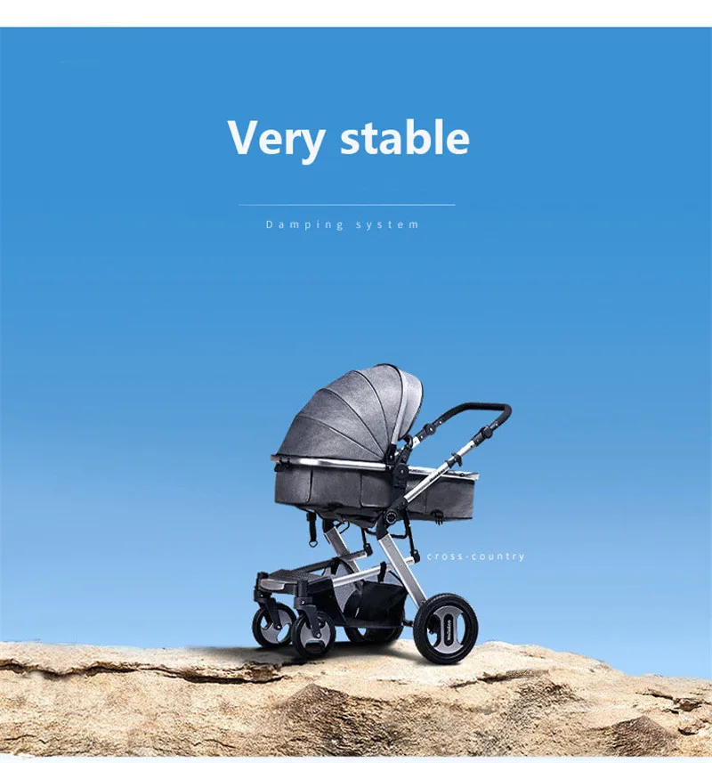 

Multi-functional Baby TrolleHigh-view Baby Strolley Pam Four Wheels Folding Kids Stroller Carriage Pushchair For Newborns