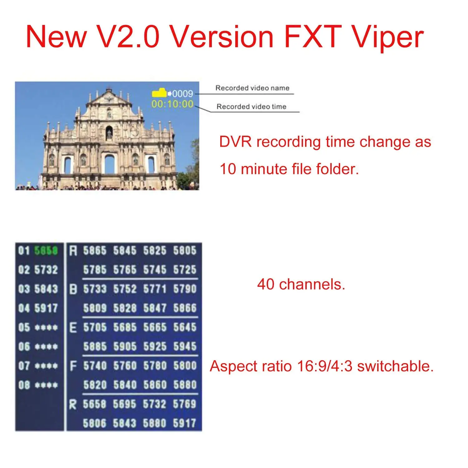 FXT VIPER V2.0 5,8G разнообразие HD FPV очки с DVR встроенный рефрактор для радиоуправляемого дрона квадрокоптера запасные части FPV аксессуары