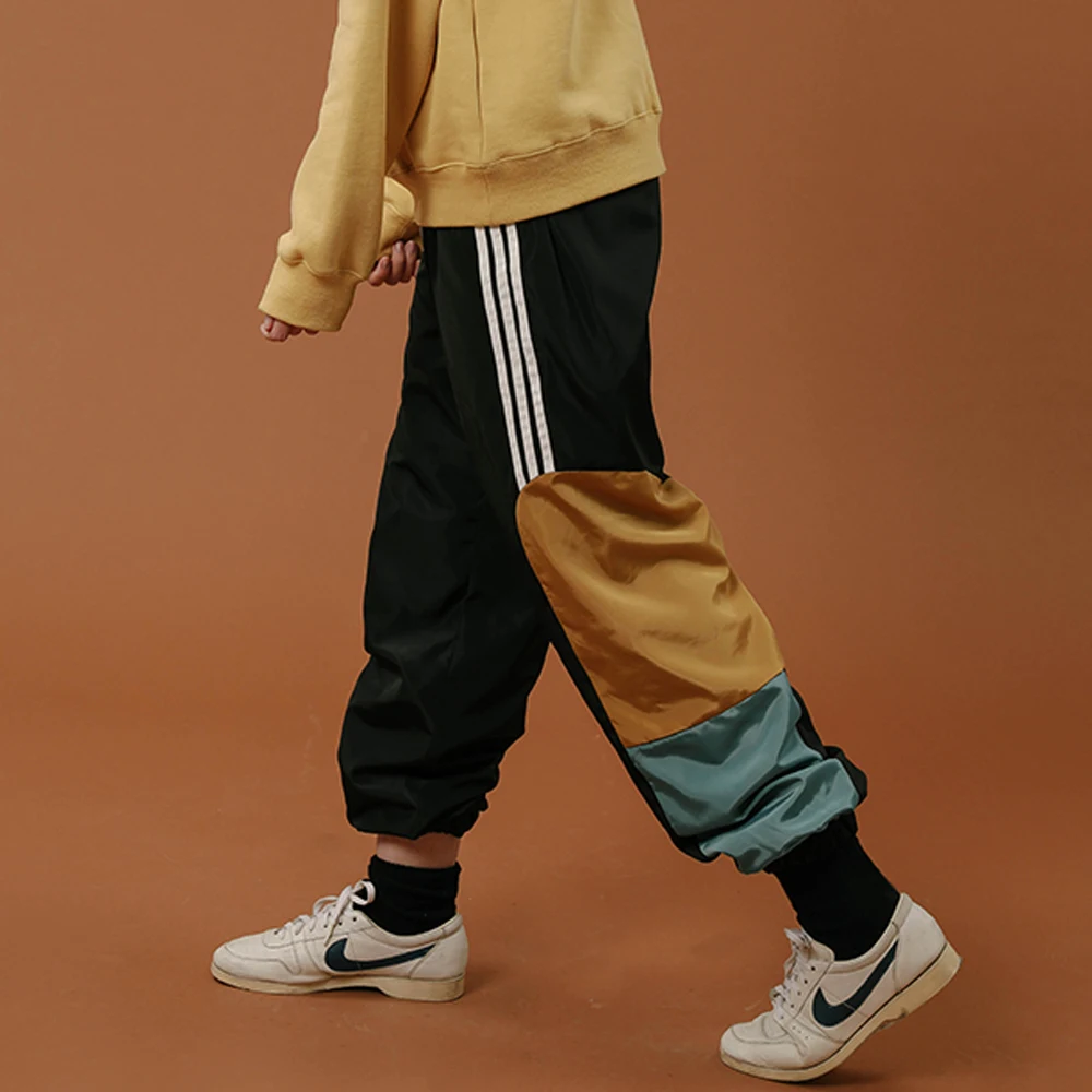 Spring Winter Women And Men Fleece Thick Pants Winter Capris Loose Warm Tracksuits Trousers Full Length Lace Up Waist Patchwork