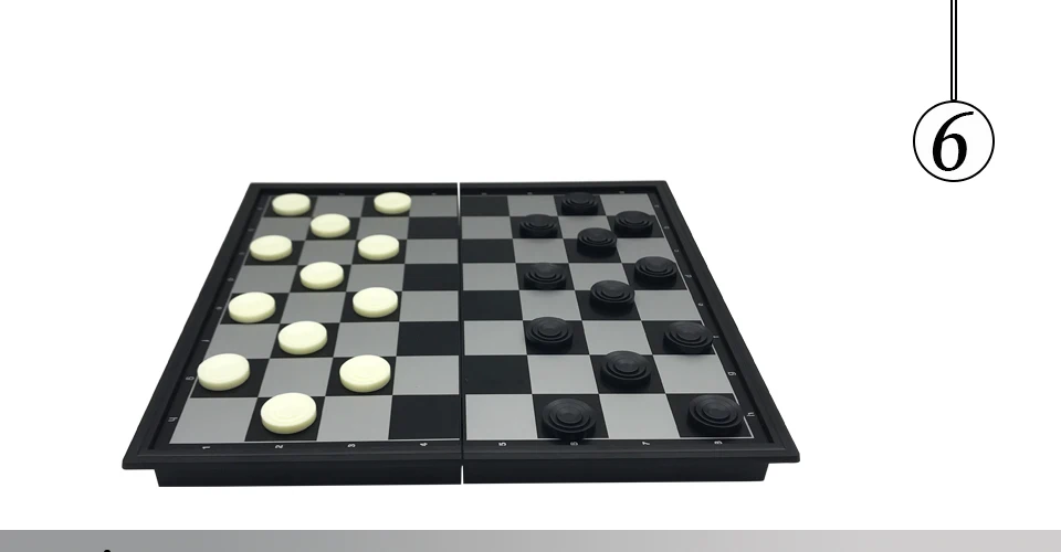 Easytoday Plastic Chess Set Checkers Pieces Two In One Magnetic Folding Chess Board Classic Entertainment Games Gifts (6)