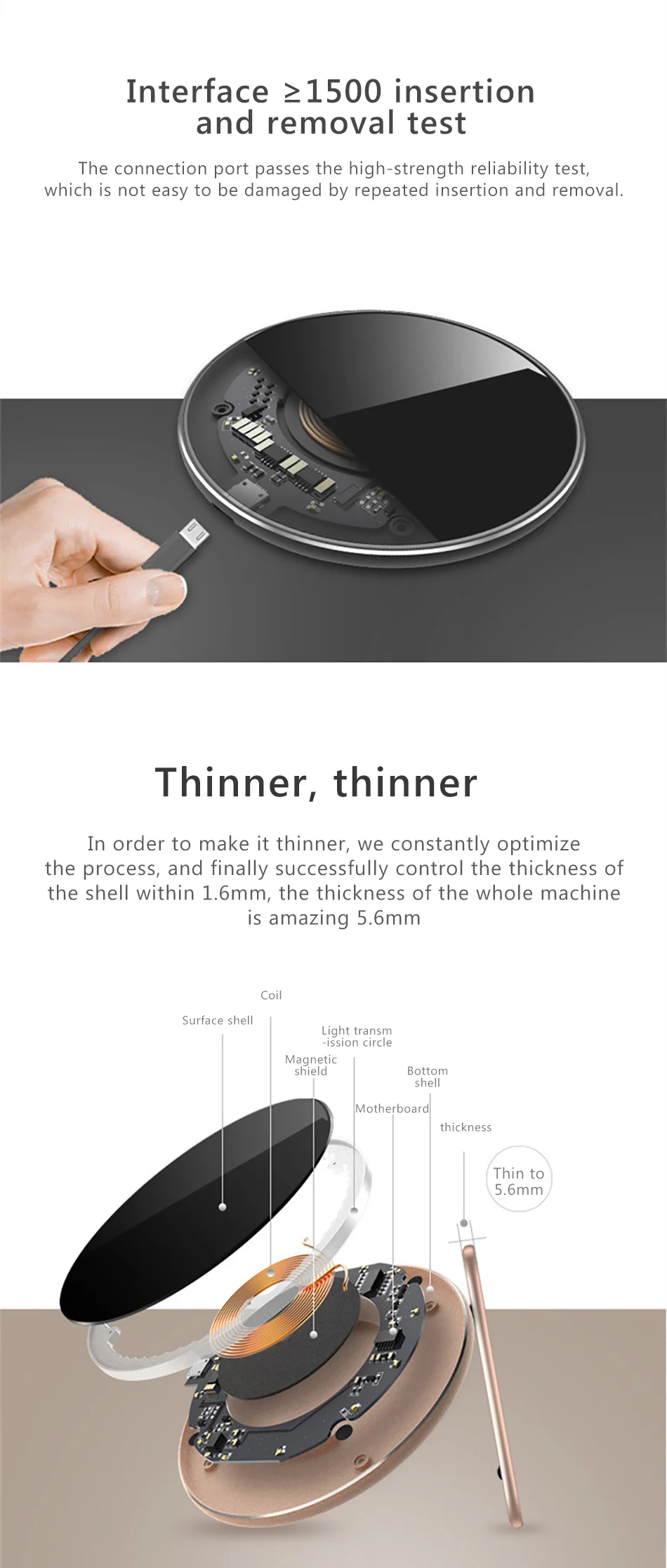 5W10W Mirror Wireless Charger For iPhone X 8 XS Max XR Ultra-thin Fast Charging For Huawei Samsung Galaxy S9 S8 Plus S6 (6)