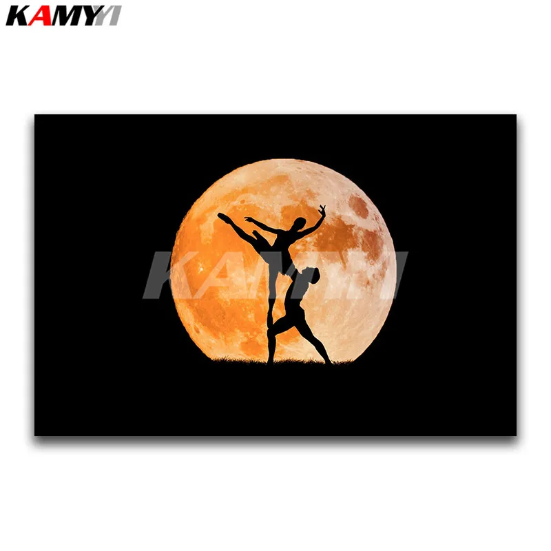 

Full Square Diamond embroidery Cross stitch people DIY 3D Diamond mosaic moon Full Round Diamond painting Dancer