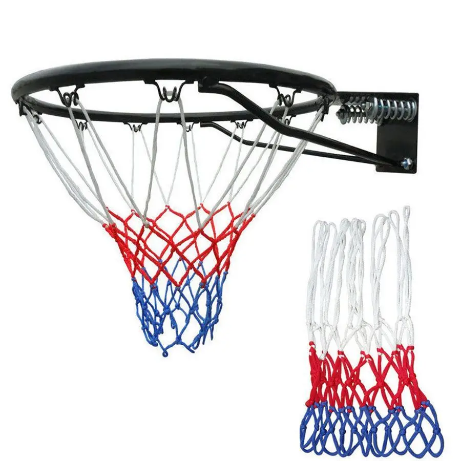 

50CM Professional Basketball Net All-Weather Heavy Duty Red/White/Blue Nylon Braided Thick Net (12 Loops)