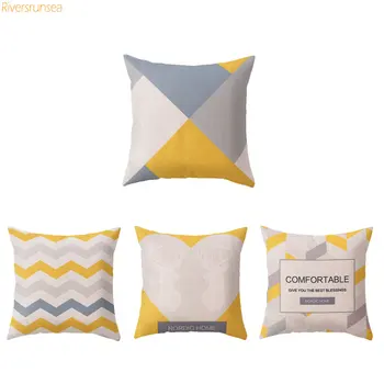 

Elk Deer Pillow Pink Deer Head Decor Cushion Geometric Triangle Blue Yellow Nordic Throw Cactus Pillows 45*45 Decorative Sofa