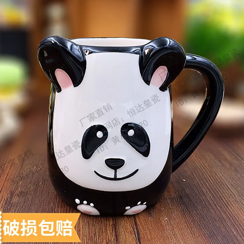 500ML Cute Animal 3D Panda Cow Coffee Cup Large Capacity Hand Painted Cartoon Ceramics Breakfast Milk Mug and Cups Free Shipping 500ML Cute Animal 3D Panda Cow Coffee Cup Large Capacity Hand Painted Cartoon Ceramics Breakfast Milk Mug and Cups Free Shipping