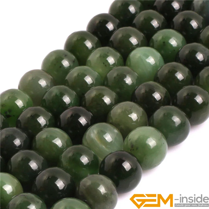Бусины из натурального зеленого канадского Jadeite класса АА бусины драгоценного