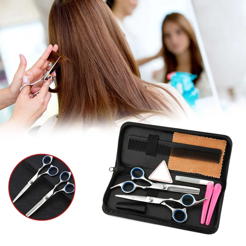 

2018 Salon Barber Shop Hair Cutting Tool Set Hairdressing Scissors Styling Shears Regular Flat Teeth Comb