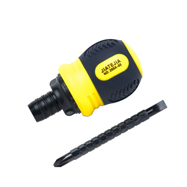 Phillips/Slotted Dual Purpose Scalable Ratchet Screwdrivers CR-V Magnetic Mini Screw Driver Screw-driving Tools