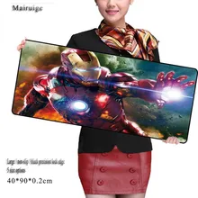 Mairuige Iron Man 900*400mm Large Gaming Mouse Pad Gamer Locking Edge Mouse Keyboards Mat Grande Mousepad for CS GO Dota 2 LOL 1000 500mm old world map anti slip large gaming mouse pad locking edge desk mousepad mat for lol surprise cs go dota 2 gamer