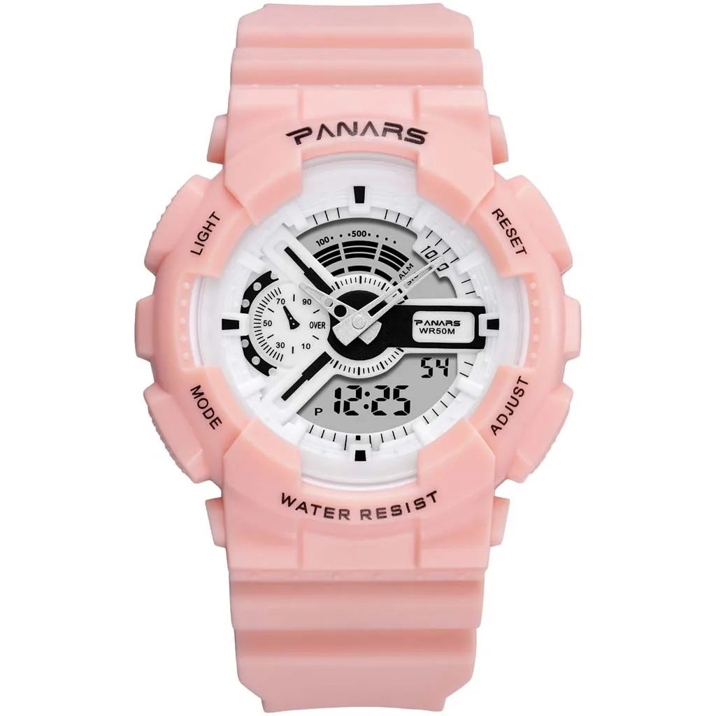 Reloj mujer женские часы памятная серия многофункциональные водонепроницаемые часы электронные часы reloj цифровые часы - Цвет: Розовый