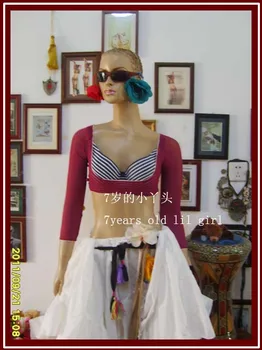 

Transparent thin belly danc chest 9point sleeves top CUD01-04