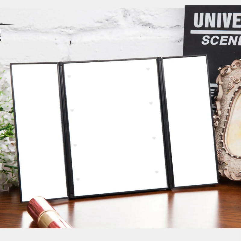 

Makeup Mirror with 8 LEDs Cosmetic Mirror with Touch Dimmer Switch Battery Operated Stand for Tabletop Bathroom Bedroom Travel