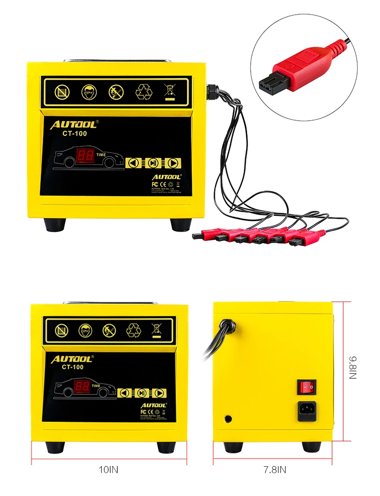 AUTOOL CT100 профессиональный универсальный мотор для автомобиля, мотоцикла, автоматическая машина для очистки топливного инжектора 220/110V CT-100 инструмент для ремонта автомобиля