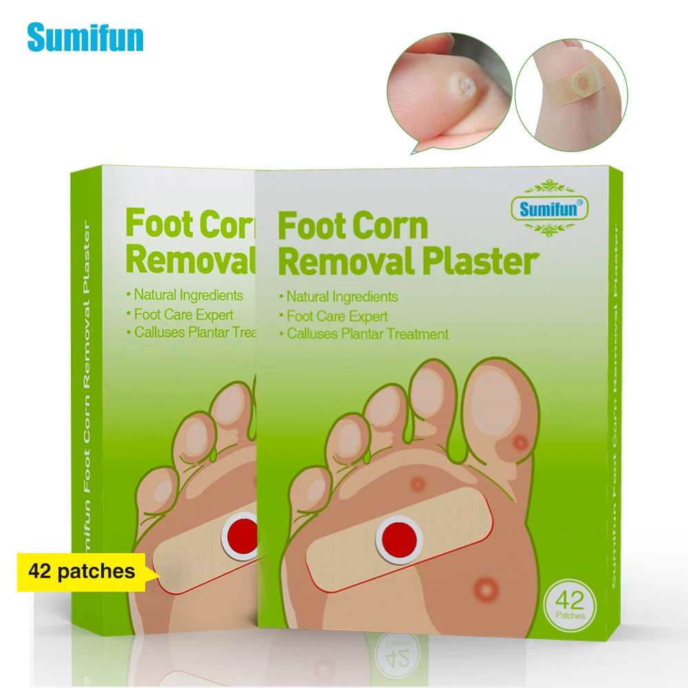 

Sumifun 42pcs Feet Corns/ Warts Removal Patch Pain Relief Remover Foot Callus Medical Plaster Soften Skin Cutin Feet Care K04401