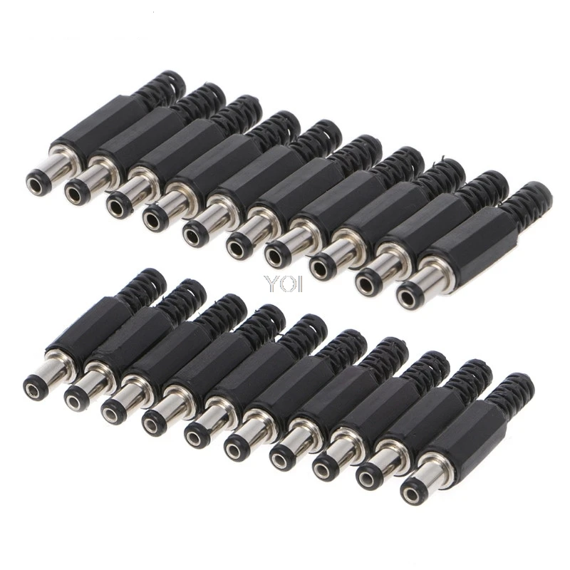 

10 Pcs 5.5x2.5mm 5.5x2.1mm Male DC In-Line Plug Socket Jack Connector Adapter Plastic Cover