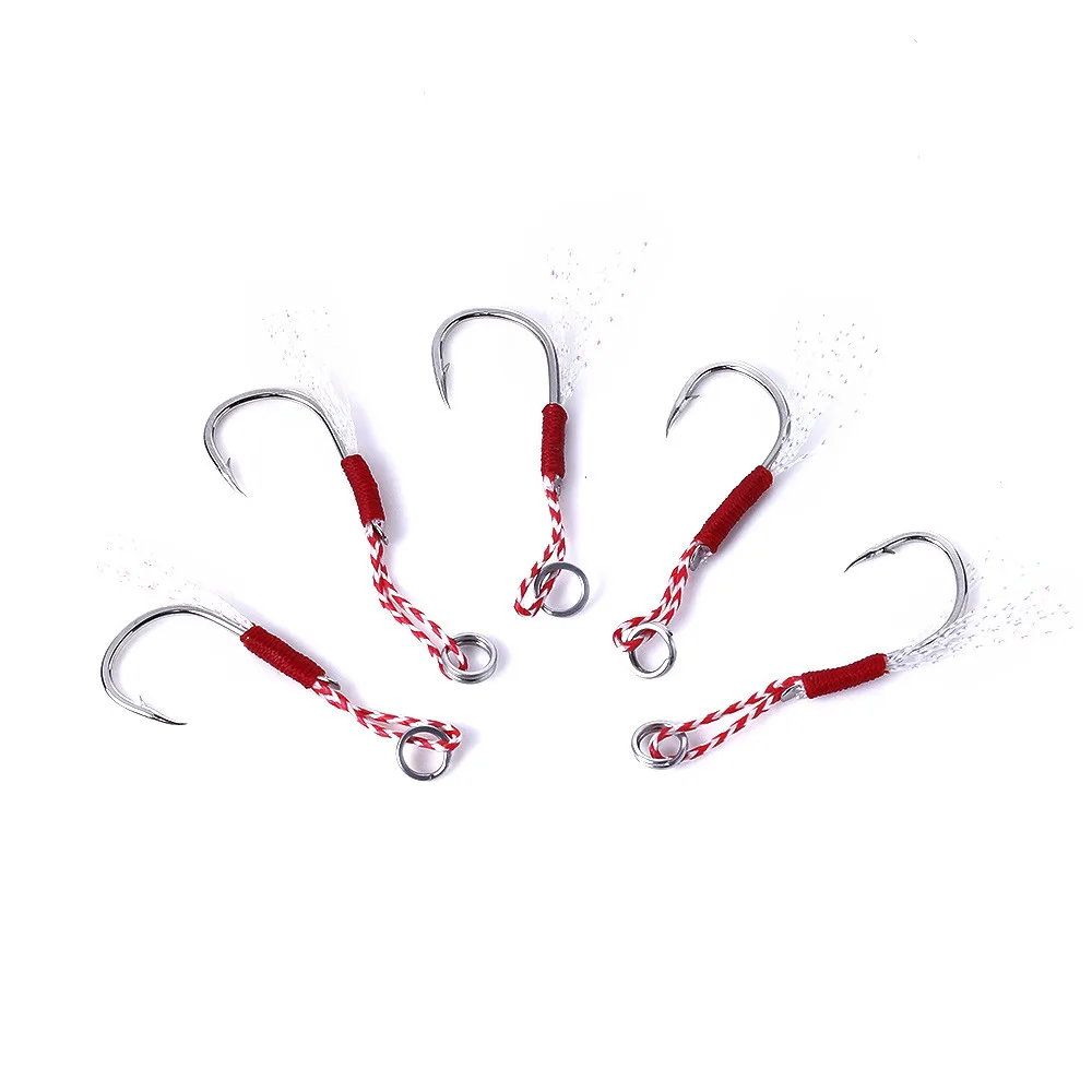 5Pcs Deep Sea Fishing Fishing Jig Hooks Live Bait Barbed Hooks With PE