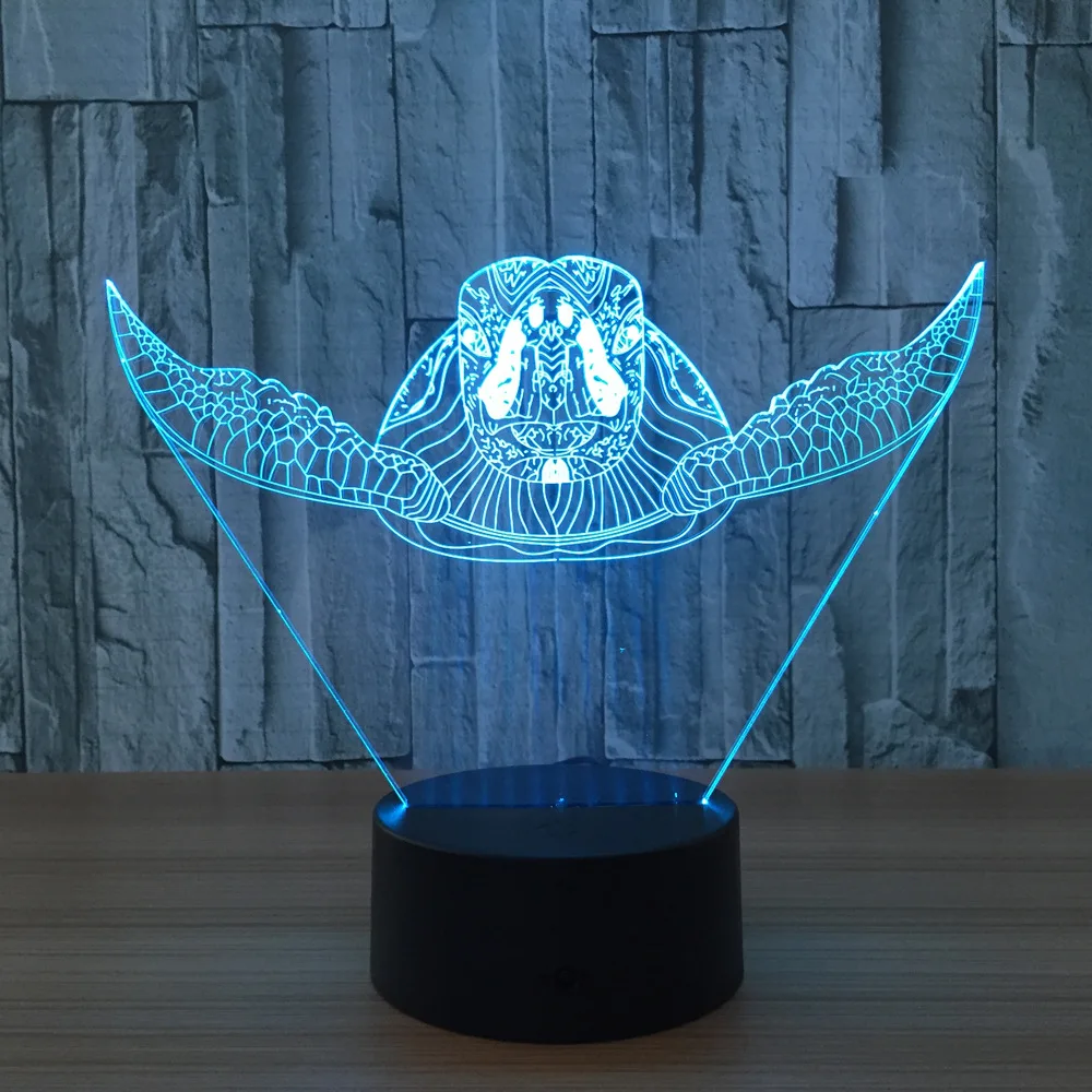 Sea Turtles 3D Visual USB LED Night Light 7 Color Changing Novelty