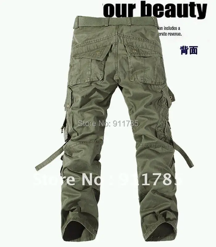 Военная униформа брюки мужские Мульти-карман моющийся комбинезон мужские свободные хлопковые брюки мужские военные брюки карго для мужчин, большой размер 28-42