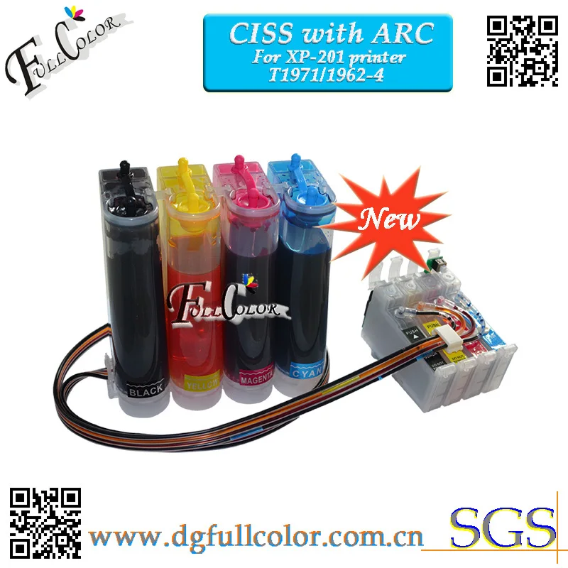 

For xp201 CISS Ink System With ARC CHIP for xp-201 Printer CISS T1971 T1962 T1963 T1964