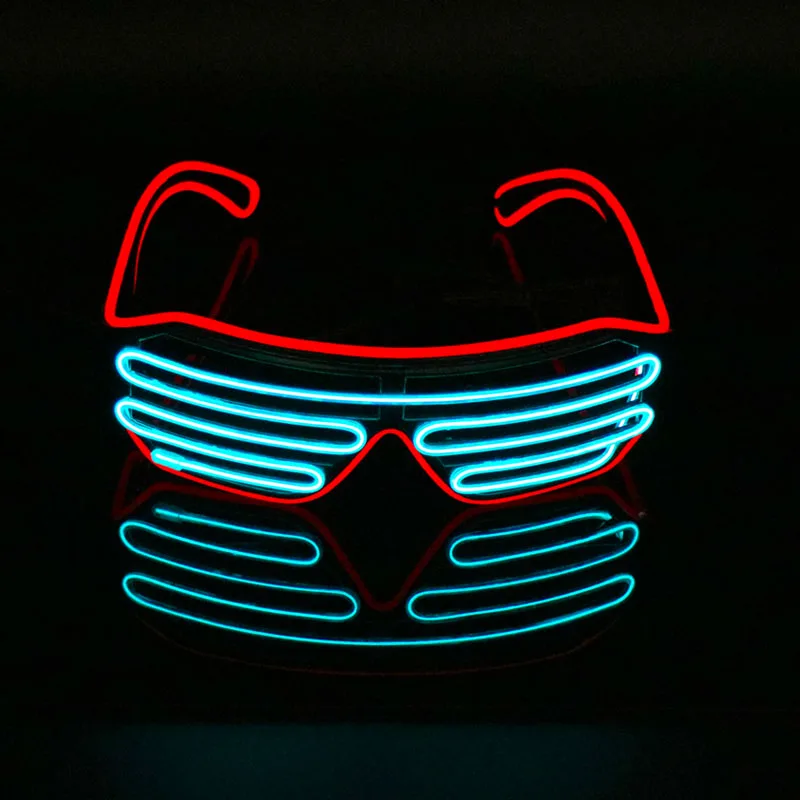 Неоновые вечерние EL очки EL Wire неоновые Светодиодные Солнцезащитные очки светящиеся очки Rave костюм вечеринка DJ Солнцезащитные Очки День Рождения Декор