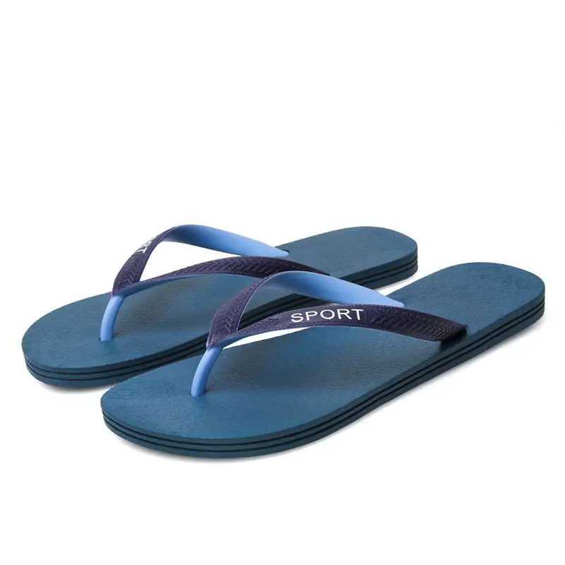 LAISUMK летние Для мужчин сланцы мужской смешанных Цвет тапочки Для мужчин Повседневное ПВХ туфли из ЭВА; летние модные пляжные сандалии - Цвет: Синий