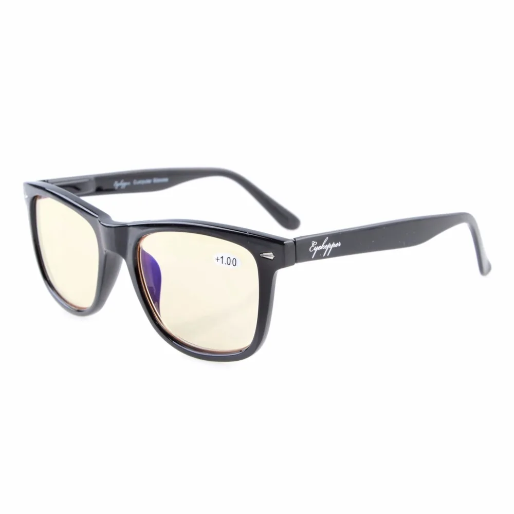 

CG080 Eyekepper Computer Readers Square Large Lenses Spring-Hinges Computer Reading Glasses Yellow Tinted Lenses