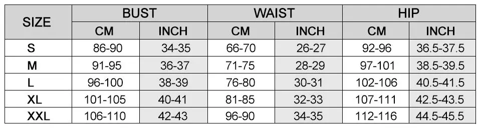 SIZE CHART 2