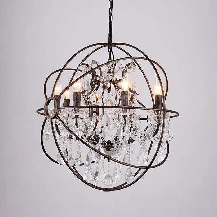 Modern Vintage Orb Crystal Chandelier Lighting Rh Rustic Candle